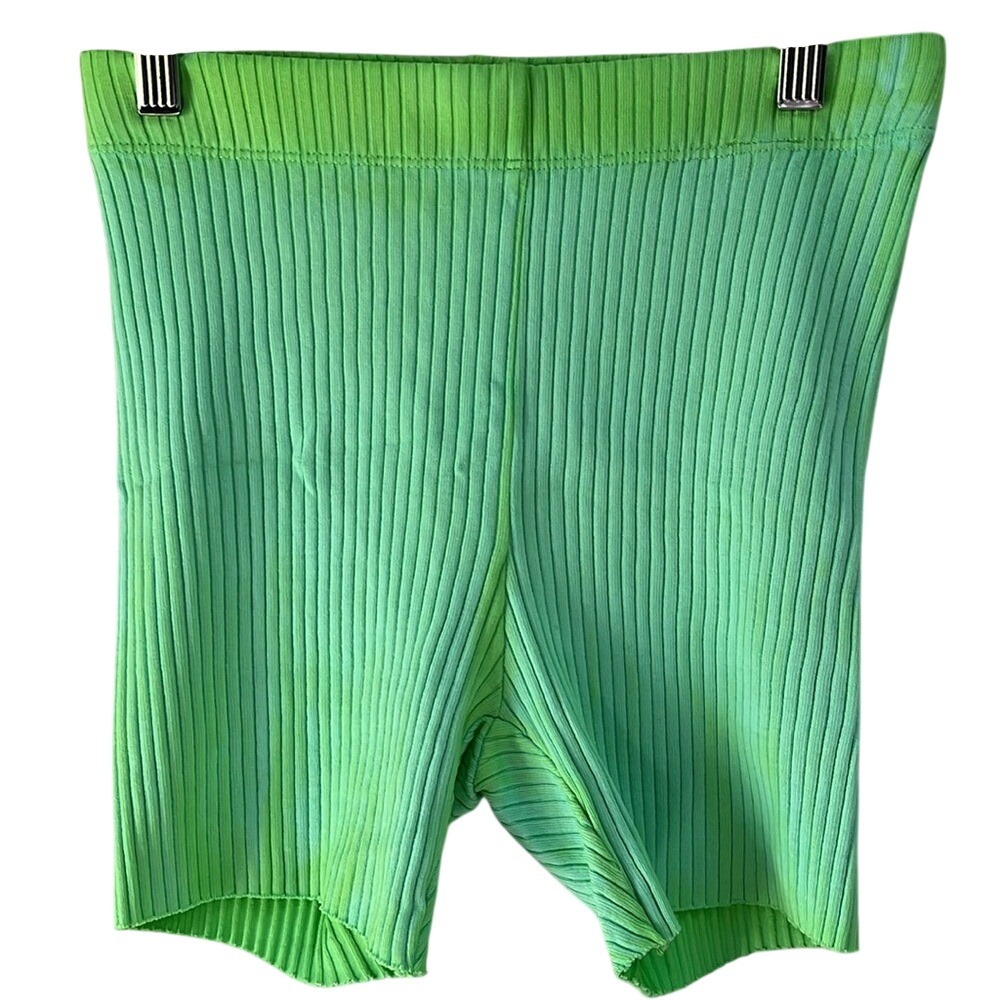 New Cotton Citizen Ibiza Stretch Ribbed Biker Short Lime Mix Green Small